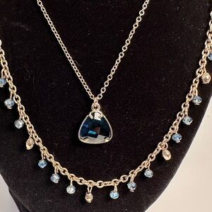 Double Gold Toned Double Strand  Necklace